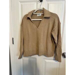 Old Navy Tan Collared V Neck Sweater Large
